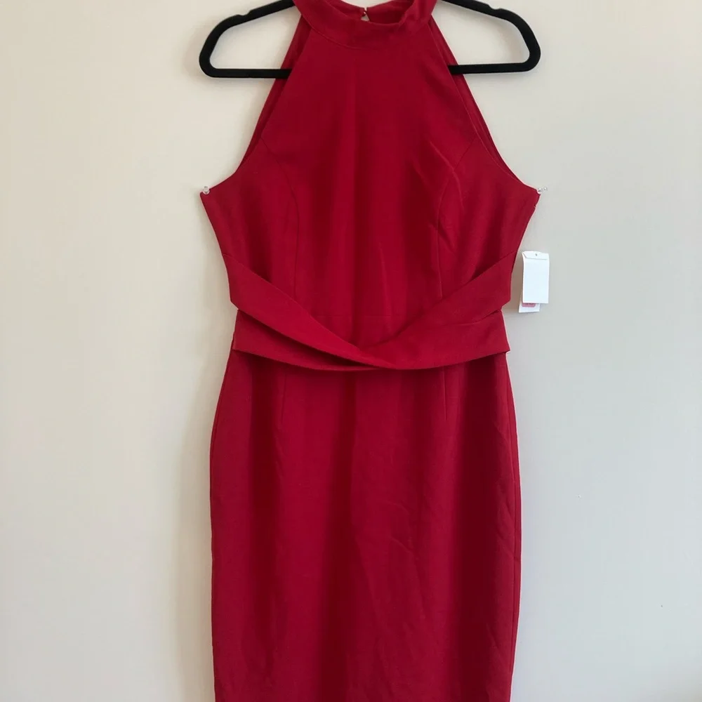 Jessica Simpson racer front red midi dress- US 12 - Picture 2 of 7
